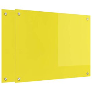 vidaXL Πίσω Πάνελ Κουζίνας 2 pcs Κίτρινο 80 x 60 cm σκληρυμένο γυαλί