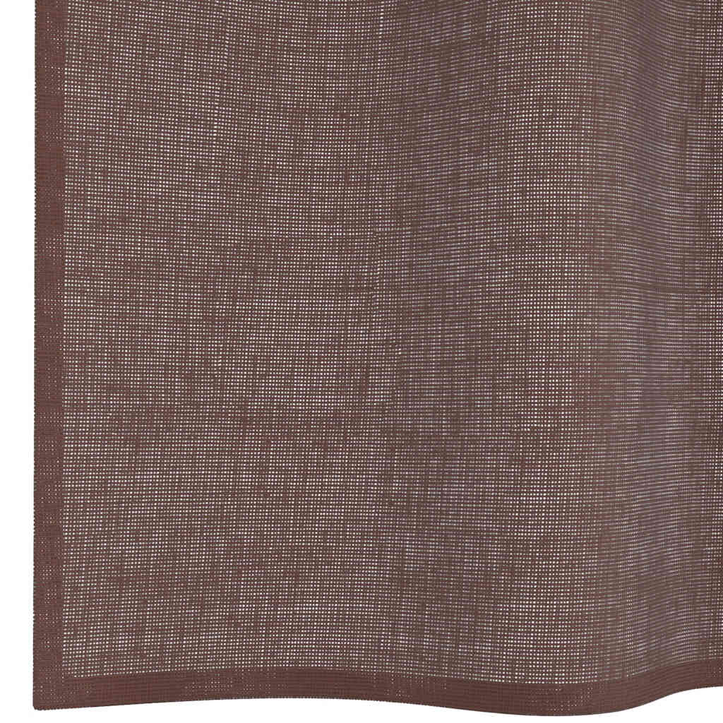 vidaXL Κουρτίνες Voile με ροδέλες 2 τεμάχια Καφέ 140x260 εκ.
