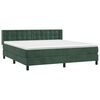 vidaXL Κρεβάτι Boxspring με Στρώμα Σκούρο Πράσινο 160x200εκ. Βελούδινο