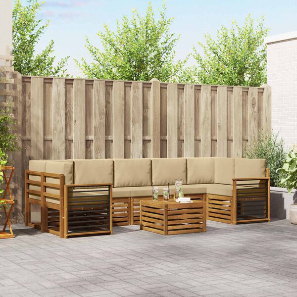 vidaXL &Sigma;&epsilon;&iota;&rho;ά &Kappa;&alpha;&nu;&alpha;&pi;έ &Epsilon;&xi;&omega;&tau;&epsilon;&rho;&iota;&kappa;&omicron;ύ &mu;&epsilon; &mu;&alpha;&xi;&iota;&lambda;ά&rho;&iota; 8 pcs &Phi;&upsilon;&sigma;&iota;&kappa;ό &kappa;&alpha;&iota; &Mu;&pi;&epsilon;&zeta;