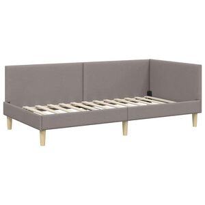 vidaXL Κρεβάτι Γωνίας Άλλο Taupe 80 x 200 cm Ύφασμα και Έργο ξύλου
