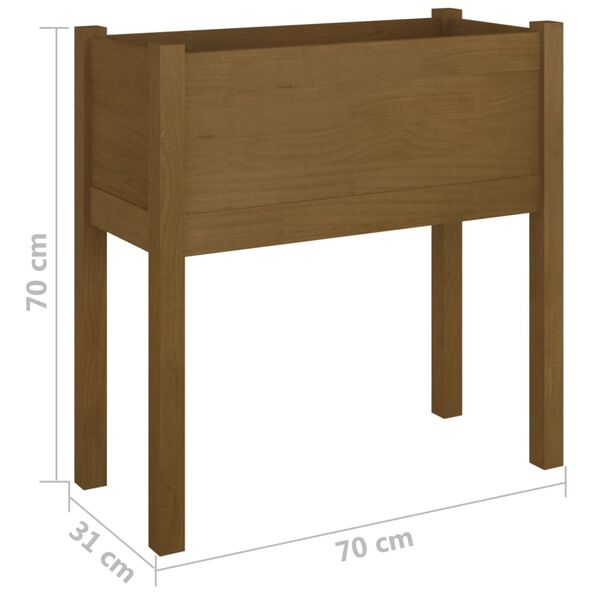 vidaXL Ζαρντινιέρες 2 τεμ. Καφέ Μελί 70x31x70 εκ. Μασίφ Ξύλο Πεύκου