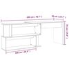 vidaXL Γραφείο Γωνιακό Γκρι Sonoma 200x50x76 εκ. Επεξεργασμένο Ξύλο
