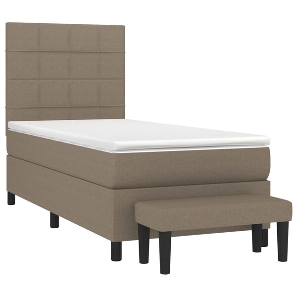 vidaXL &Kappa;&rho;&epsilon;&beta;ά&tau;&iota; Boxspring &mu;&epsilon; &Sigma;&tau;&rho;ώ&mu;&alpha; Taupe 90x200 &epsilon;&kappa;. &Upsilon;&phi;&alpha;&sigma;&mu;ά&tau;&iota;&nu;&omicron;