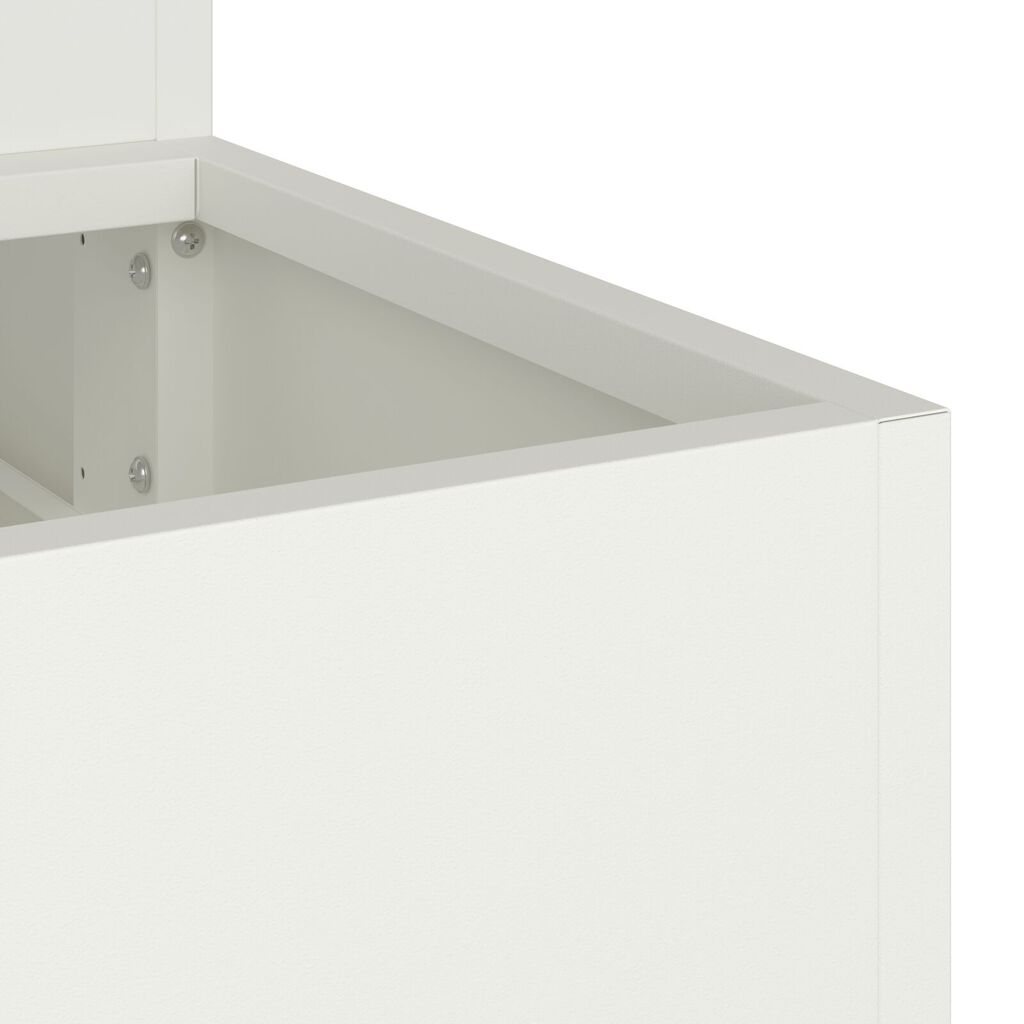 vidaXL Γλάστρα Κήπου Λευκό 90 x 90 x 35 εκ Ατσάλι
