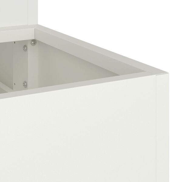 vidaXL Γλάστρα Κήπου Λευκό 90 x 90 x 35 εκ Ατσάλι