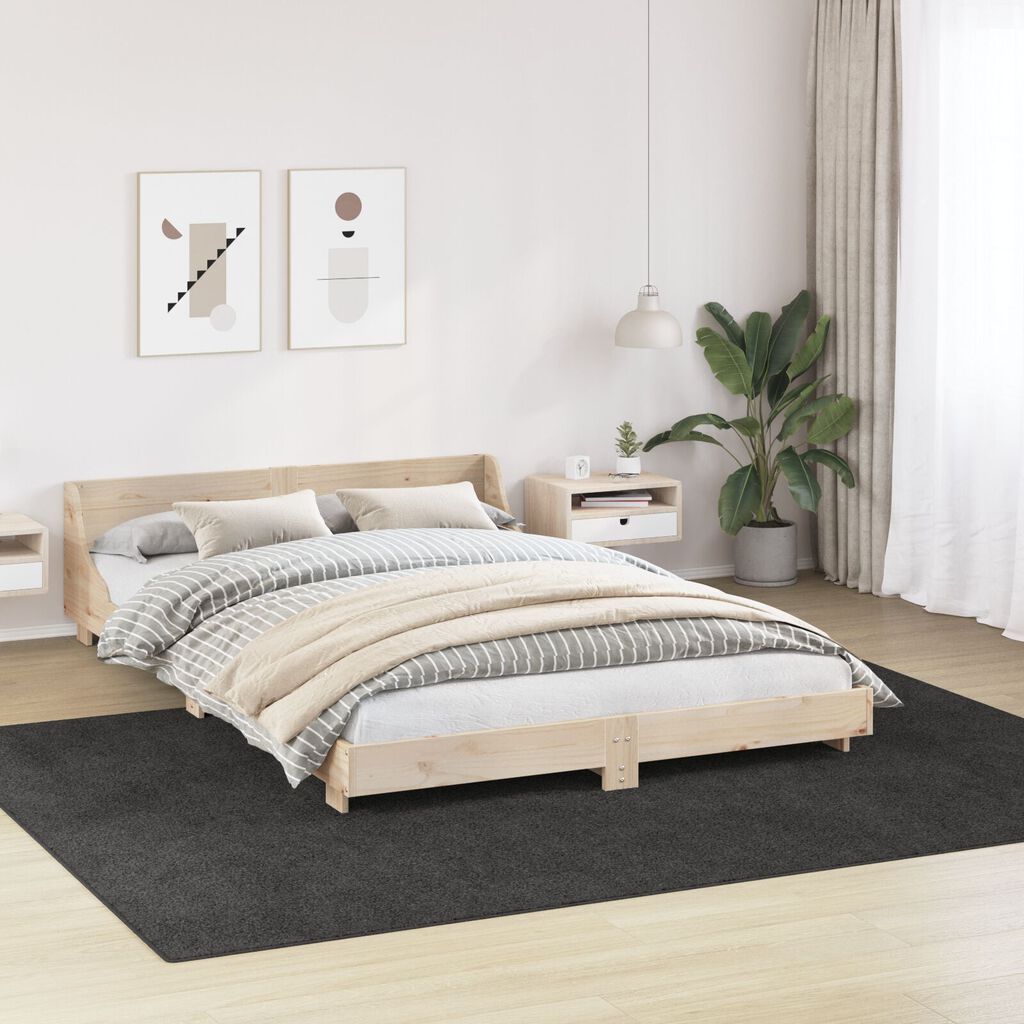 vidaXL Χαλιά Shaggy με Λατέξ Στην Πίσω Όψη Σκούρο Γκρί 240x340 εκ