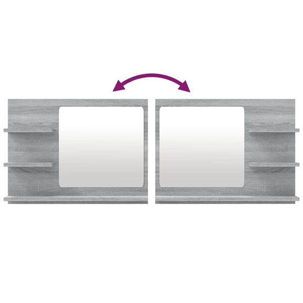 vidaXL Καθρέφτης Μπάνιου Γκρι Sonoma 60x10,5x45 εκ. Επεξεργασμένο Ξύλο
