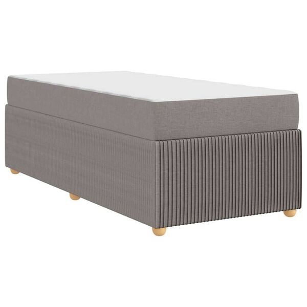 vidaXL Σκελετός κρεβατιού με στρώμα με στρώμα Taupe 90 x 190 cm ύφασμα