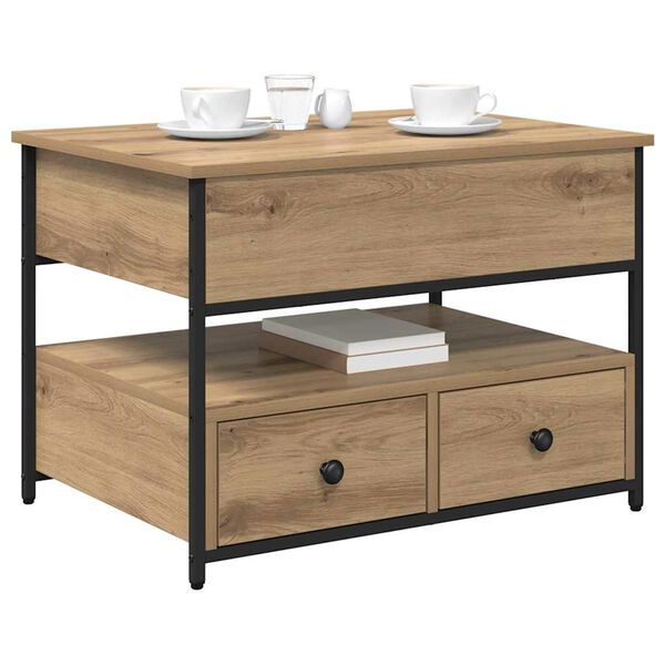 vidaXL &Tau;&rho;&alpha;&pi;&epsilon;&zeta;ά&kappa;&iota; &sigma;&alpha;&lambda;&omicron;&nu;&iota;&omicron;ύ &mu;&epsilon; &sigma;&upsilon;&rho;&tau;ά&rho;&iota; Artisan Oak 70 x 50 x 54.5 &epsilon;&kappa;