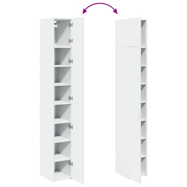 vidaXL Ντουλάπι Αποθήκευσης Στενό Λευκό 30x42,5x225 εκ. Επεξεργ. Ξύλο