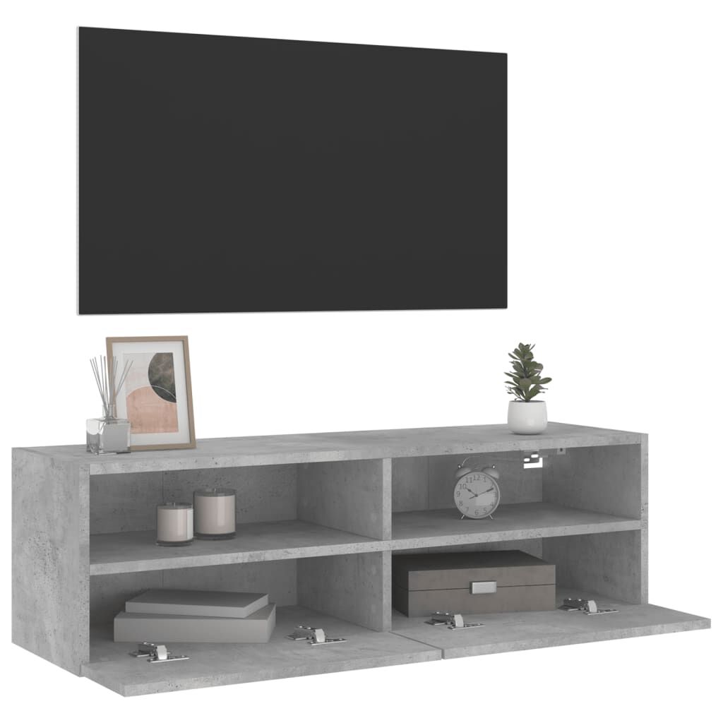 vidaXL Έπιπλο Τοίχου Τηλεόρασης Γκρι Σκυρ. 100x30x30 εκ. Επεξ. Ξύλο