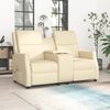 vidaXL Πολυθρόνα Μασάζ Ανακλινόμενη 2 Θέσεων Κρεμ από Συνθετικό Δέρμα