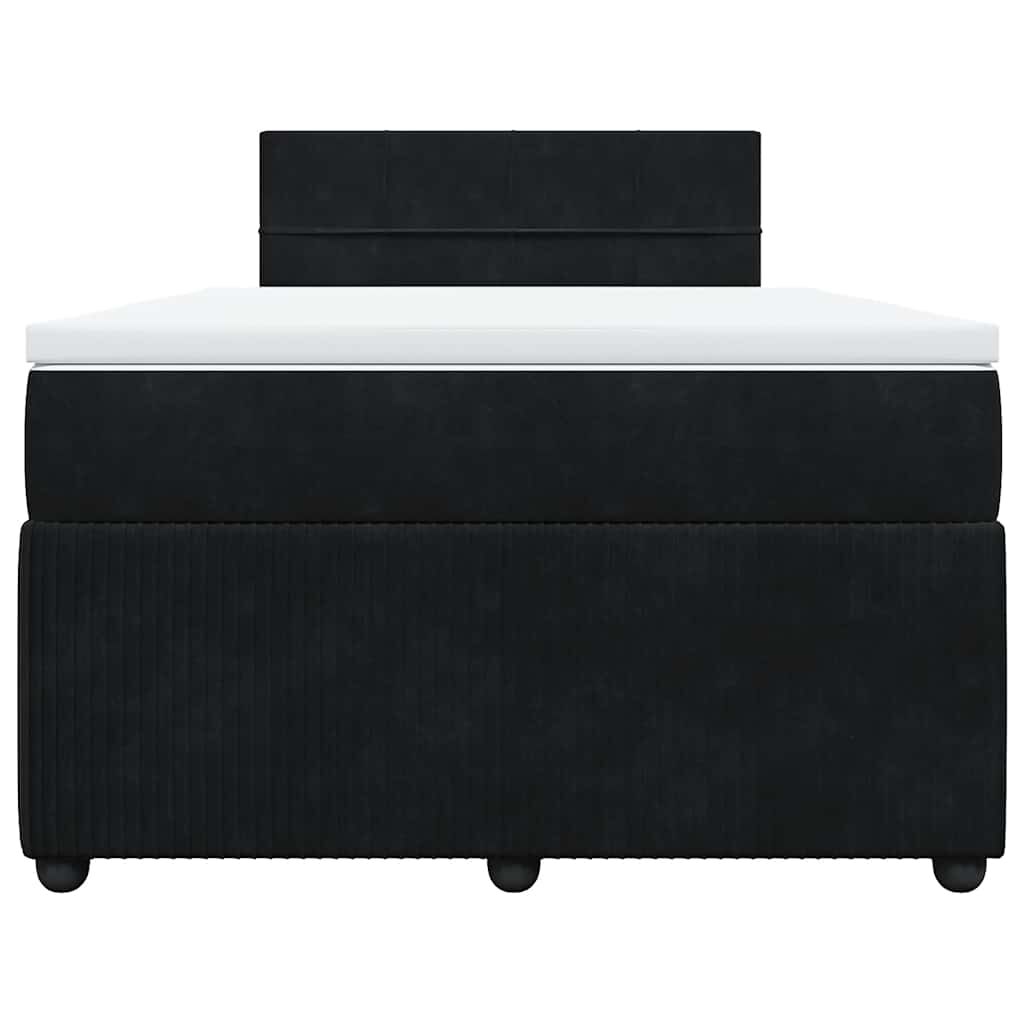 vidaXL Κρεβάτι Boxspring με Στρώμα Μαύρο 120 x 200 εκ. Βελούδινο