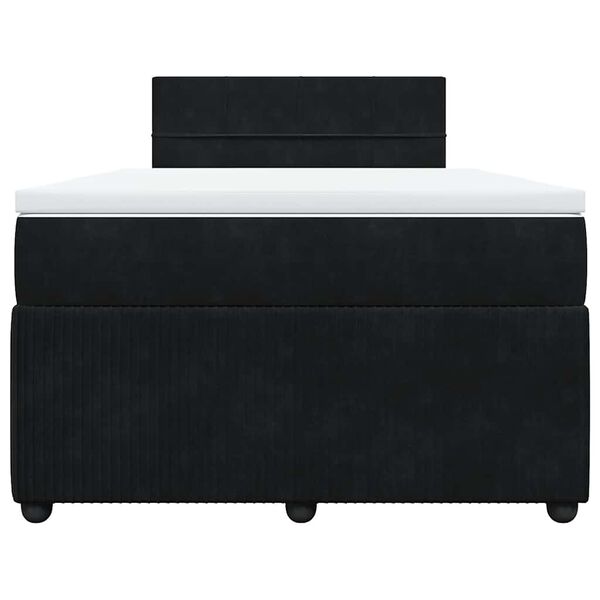 vidaXL Κρεβάτι Boxspring με Στρώμα Μαύρο 120 x 200 εκ. Βελούδινο