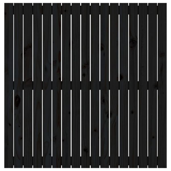 vidaXL Κεφαλάρι Τοίχου Μαύρο 108x3x110 εκ. από Μασίφ Ξύλο Πεύκου