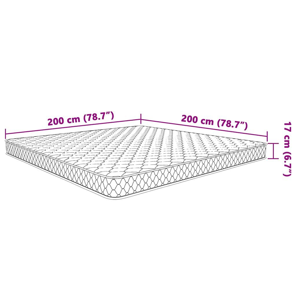 vidaXL Στρώμα με Αφρό Μνήμης Λευκό 200x200x17 εκ. μαλακό