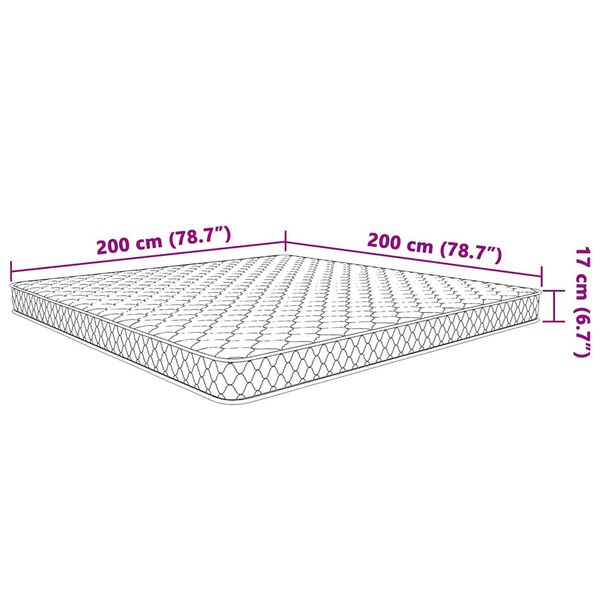 vidaXL Στρώμα με Αφρό Μνήμης Λευκό 200x200x17 εκ. μαλακό
