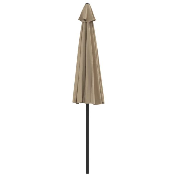 vidaXL Ομπρέλα Βεράντας Ημικυκλική Χρώμα Taupe 270x144 εκ Ιστός Αλουμ.