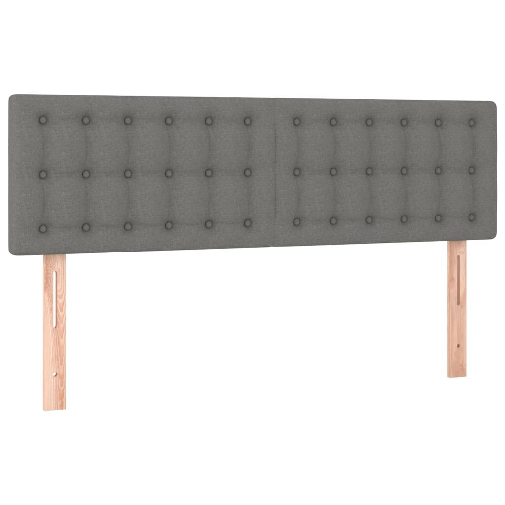 vidaXL Κρεβάτι Boxspring με Στρώμα Σκούρο Γκρι 140x190 εκ. Υφασμάτινο