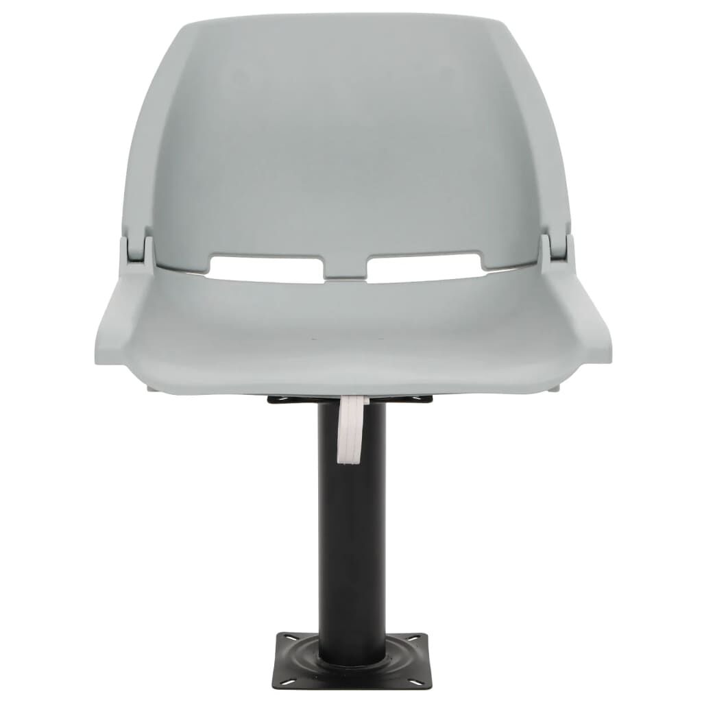 vidaXL Κάθισμα Σκάφους Πτυσσόμ. 2 τεμ. Γκρι 48x51x41 εκ Χωρίς Μαξιλάρι