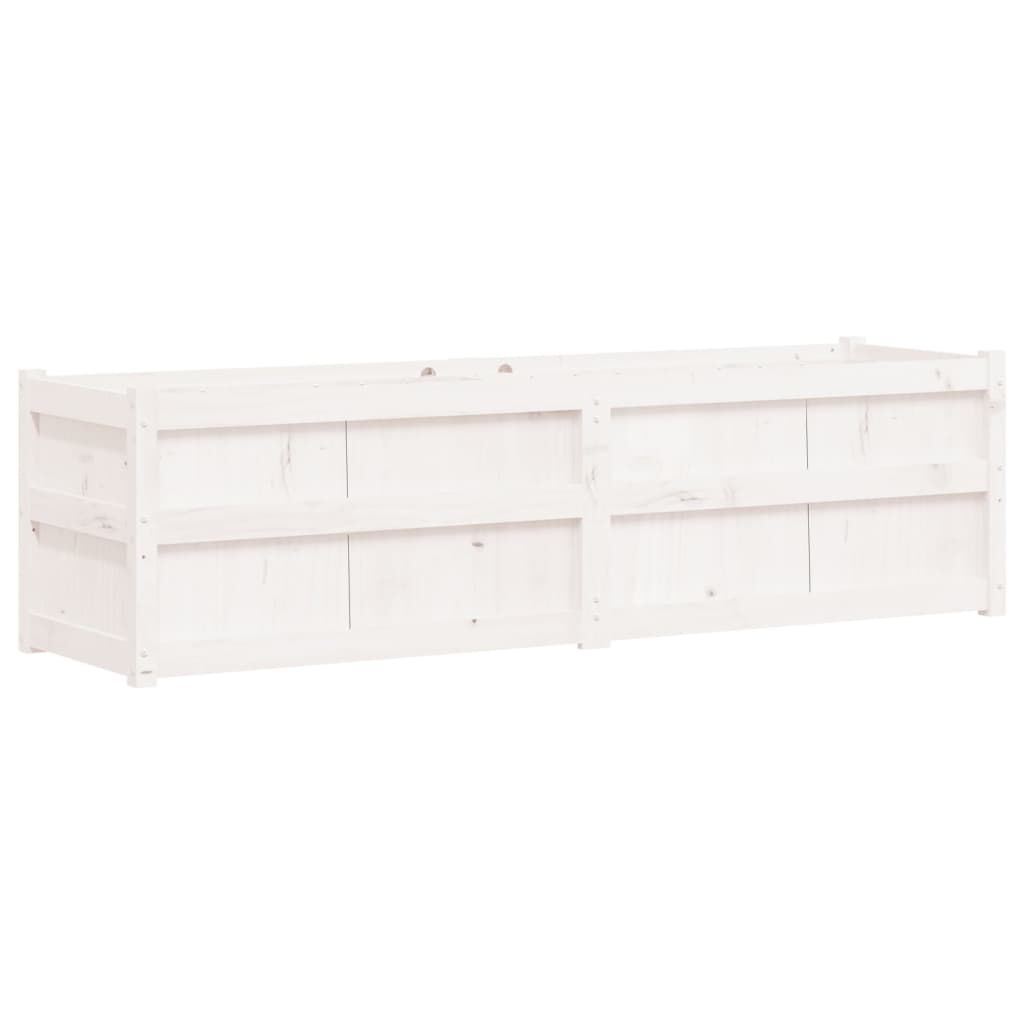 vidaXL Ζαρντινιέρα Λευκή 180x50x50 εκ. από Μασίφ Ξύλο Πεύκου