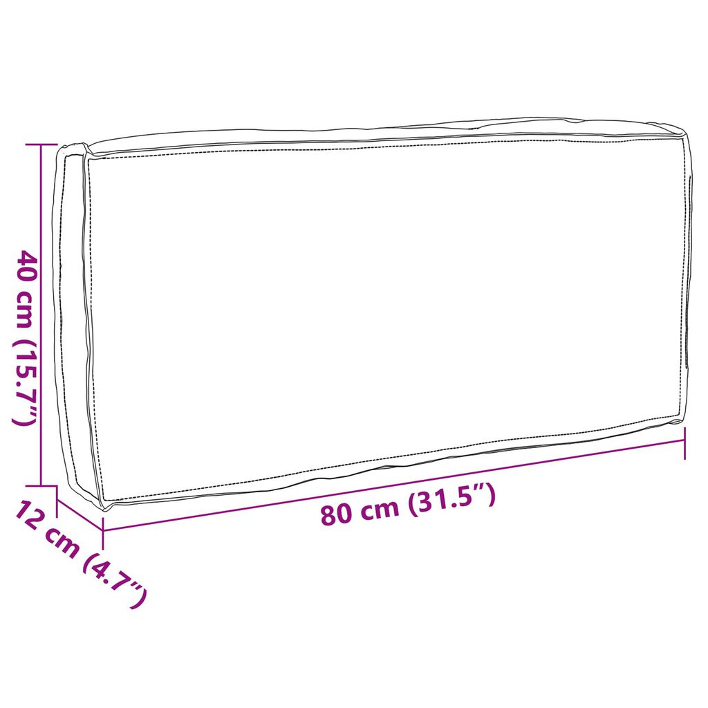 vidaXL Μαξιλάρι Παλετών για Πλάτη Μαύρο 80x40x12 εκ. Υφασμάτινο