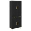 vidaXL Highboard &Mu;&alpha;ύ&rho;&eta; &Omicron;&xi;&upsilon;ά 69,5 x 34 x 180 &epsilon;&kappa;. &Epsilon;&pi;&epsilon;&xi;&epsilon;&rho;&gamma;&alpha;&sigma;&mu;έ&nu;&omicron; &Xi;ύ&lambda;&omicron;