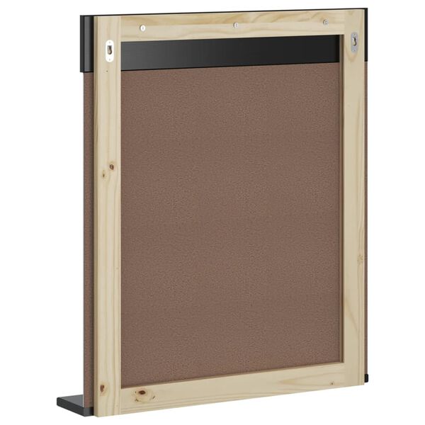 vidaXL Καθρέφτης Μπάνιου με Ράφι BERG Μαύρο 60x12x70 εκ. Μασίφ Ξύλο