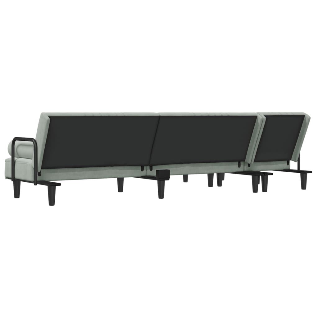 vidaXL Καναπές Κρεβάτι Γωνιακός Αν. Γκρι 260 x 140 x 70 εκ. Βελούδινος