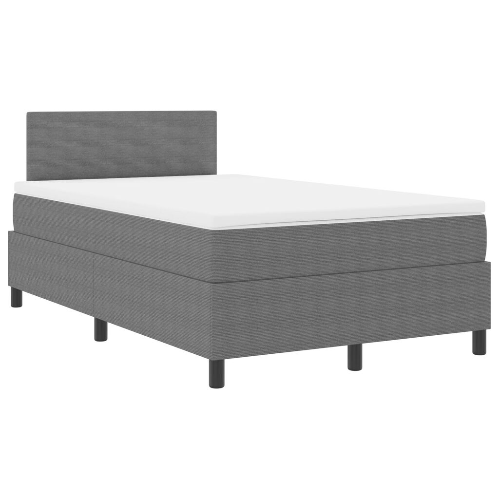 vidaXL Kρεβάτι με πλαίσιο με στρώμα & LED Γκρι 120x200 εκ. Βελούδινο ύφασμα