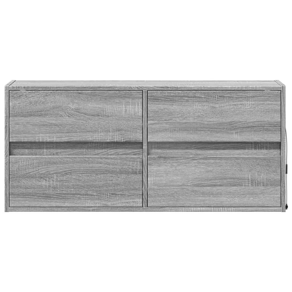 vidaXL Έπιπλο Τοίχου Τηλεόρασης με LED Γκρι Sonoma 100x31x45 εκ.