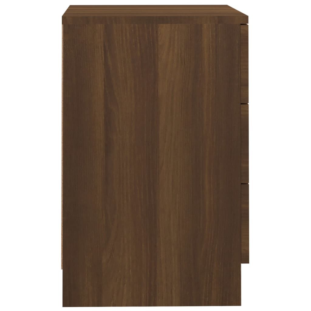 vidaXL Κομοδίνα 2 τεμ. Καφέ Δρυς από 38x35x56 Επεξεργασμένο Ξύλο