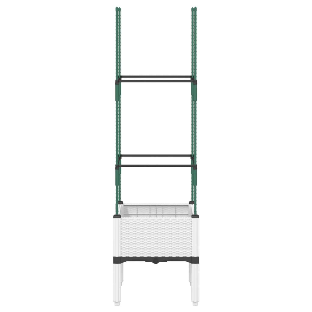 vidaXL Ζαρντινιέρα Κήπου με Καφασωτό Λευκή 40x40x142,5 εκ. από PP