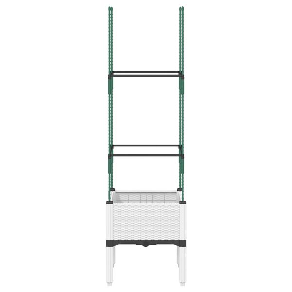 vidaXL Ζαρντινιέρα Κήπου με Καφασωτό Λευκή 40x40x142,5 εκ. από PP