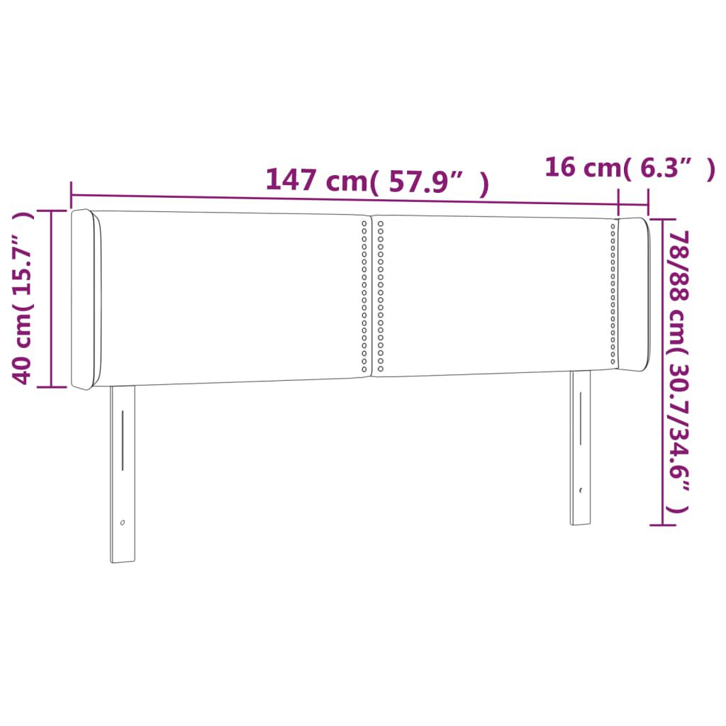 vidaXL Κεφαλάρι με Πτερύγια Taupe 147x16x78/88 εκ. Υφασμάτινο