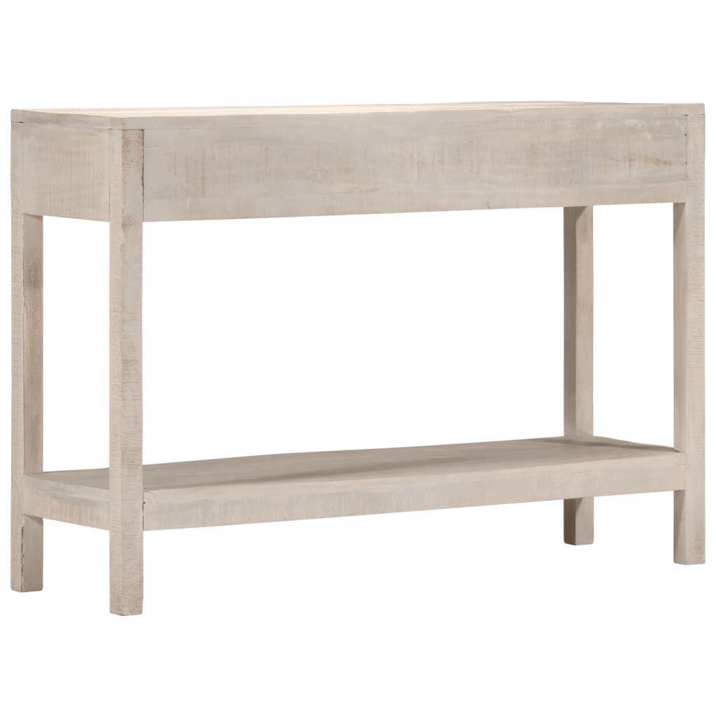 vidaXL Τραπέζι Κονσόλα Λευκό 110x35x75 εκ. Μασίφ Ξύλο Μάνγκο