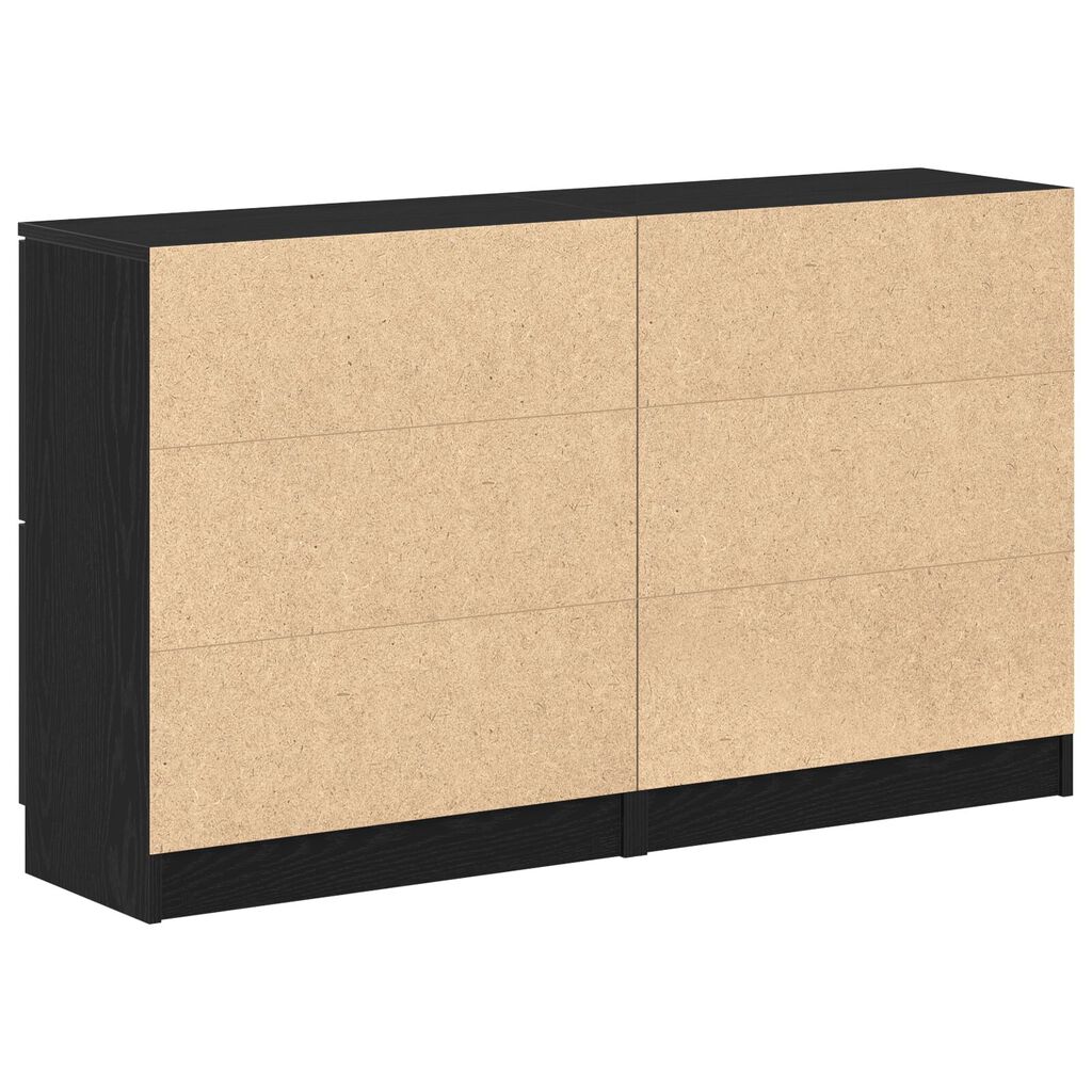 vidaXL Μπουφέδες 2 τμχ Μαύρο Δρυς 60x30x70 εκ Επεξεργασμένο Ξύλο