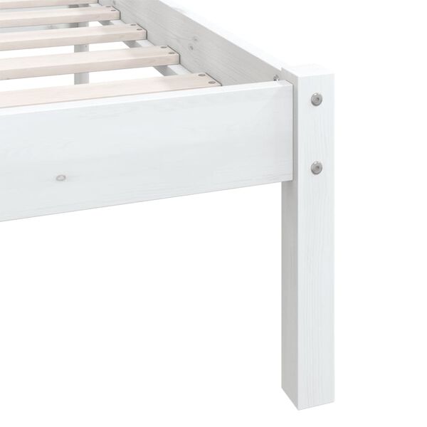 vidaXL Πλαίσιο Κρεβατιού Λευκό 160 x 200 εκ. από Μασίφ Ξύλο Πεύκου