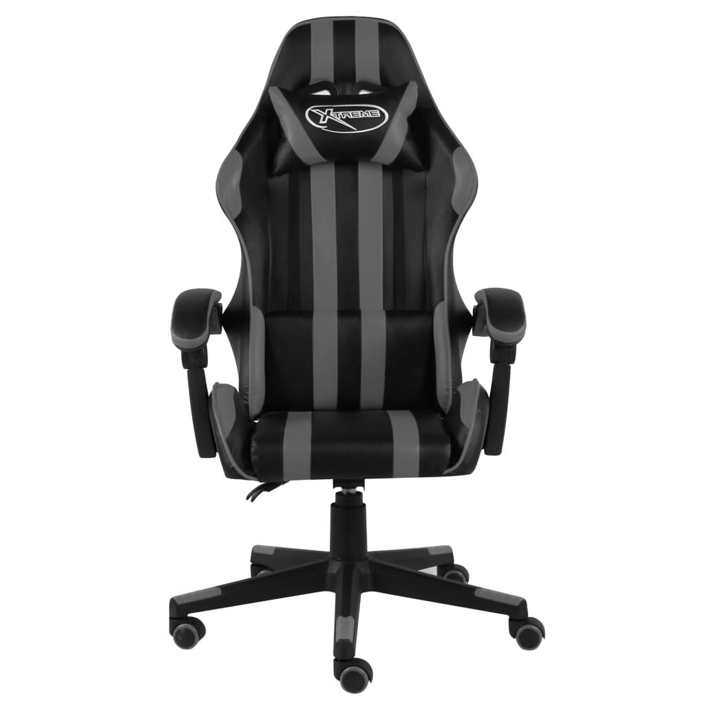 vidaXL Καρέκλα Racing Μαύρο / Γκρι από Συνθετικό Δέρμα