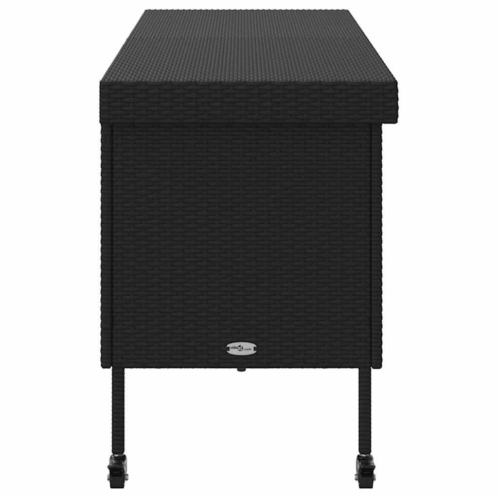 vidaXL Κουτί Αποθήκευσης Κήπου με Ρόδες 160x55x75 εκ. Συνθετικό Ρατάν