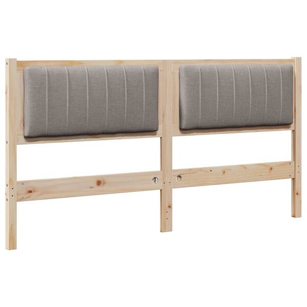 vidaXL Ταπετσαρισμένο κεφαλάρι Καφέ 150 cm Στερεά ξυλεία πεύκου