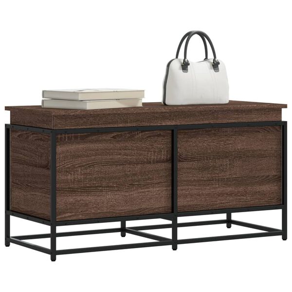 vidaXL Κουτί Αποθήκευσης με Καφέ Δρυς 100x40x51,5 εκ. Επεξ. Ξύλο