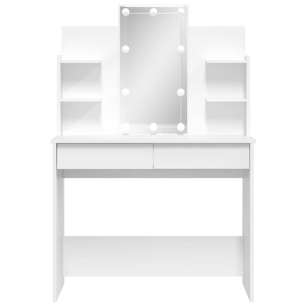 vidaXL Μπουντουάρ με LED Φώτα Λευκό 96x40x142 εκ.