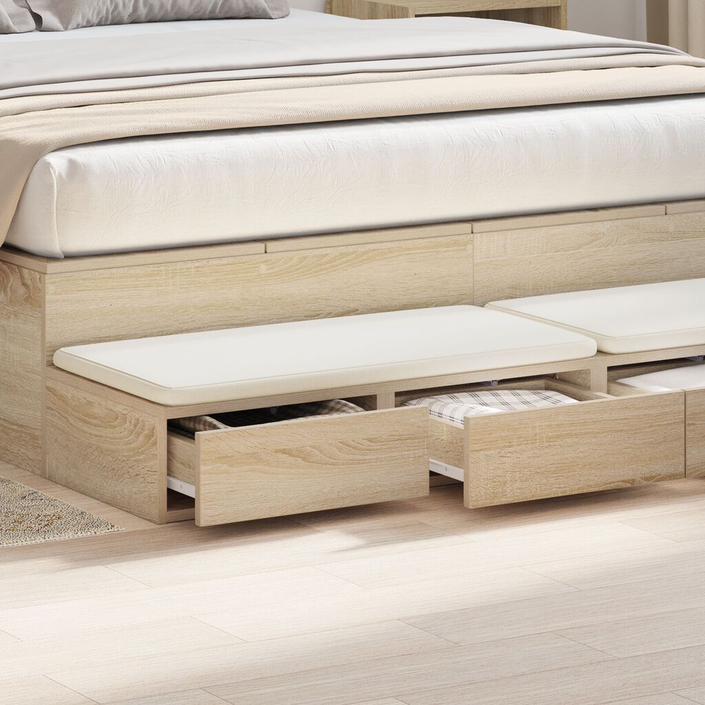 vidaXL Συρτάρια κρεβατιού με συρτάρι Sonoma Δρυς 160 x 36.5 x 16.5 εκ