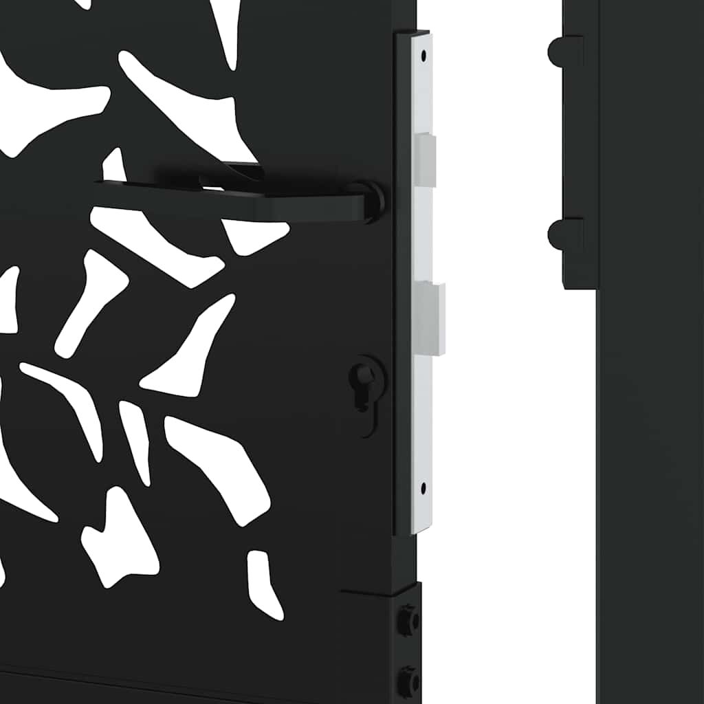 vidaXL Πύλη κήπου Μαύρη 105x155 cm Σχεδιασμός ατσαλένιου φύλλου