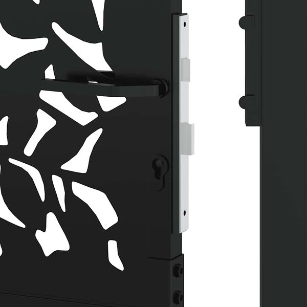 vidaXL Πύλη κήπου Μαύρη 105x155 cm Σχεδιασμός ατσαλένιου φύλλου