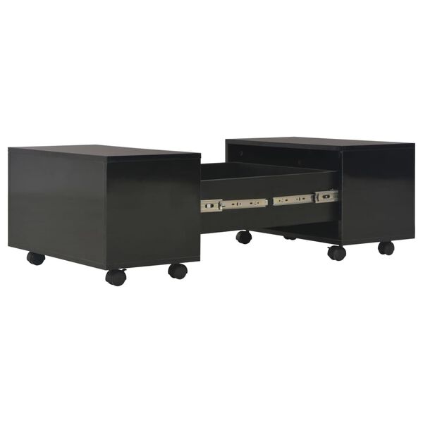 vidaXL Τραπεζάκι Σαλονιού Γυαλιστερό Μαύρο 60x60x35 εκ. Επεξ. Ξύλο