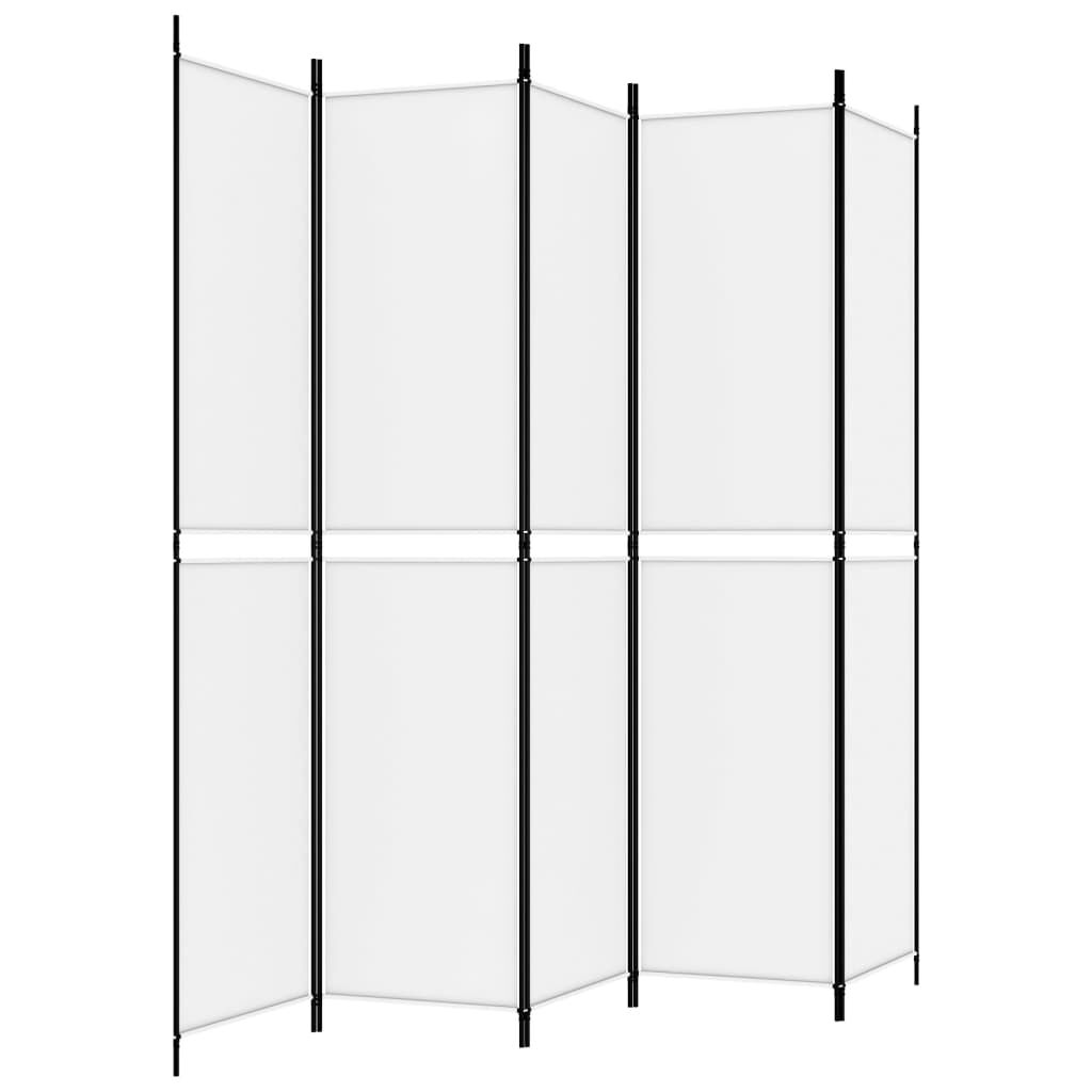 vidaXL Διαχωριστικό Δωματίου με 5 Πάνελ Λευκό 250x220 εκ. από Ύφασμα