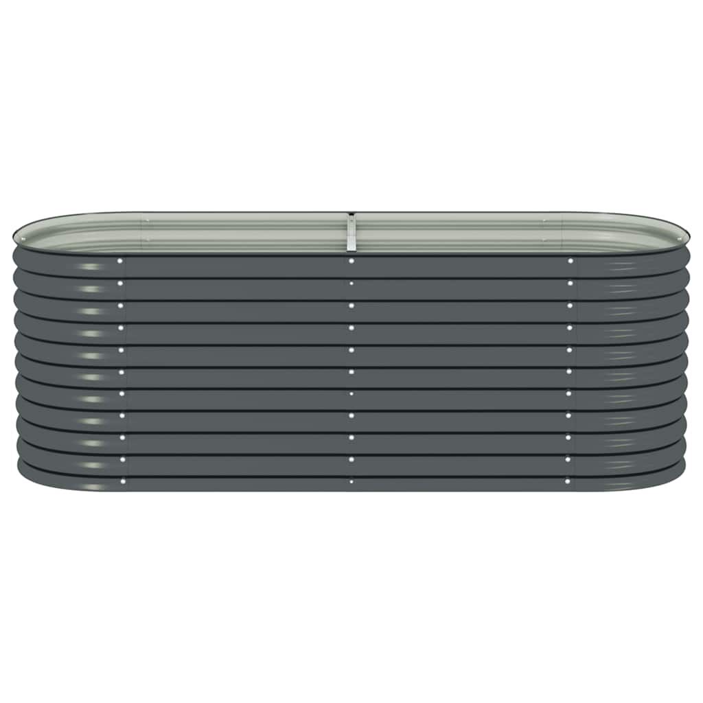 vidaXL Ζαρντινιέρα Υπερυψωμένη Γκρι 240x80x81 εκ. Γαλβανισμ. Χάλυβας